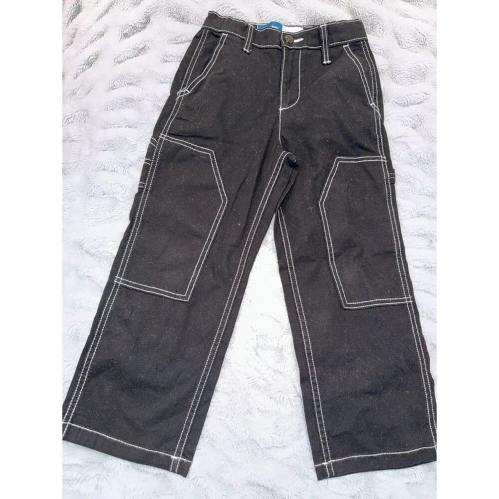 Girls Black Old Navy Wide Leg Cargo Pants-Size 6